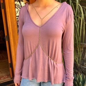 Purple long sleeve with removable chain